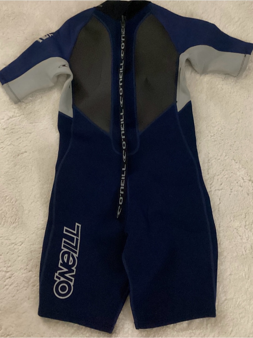 O'Neill Ladies Navy & Gray Short-Sleeve One-Piece Wetsuit Size 14